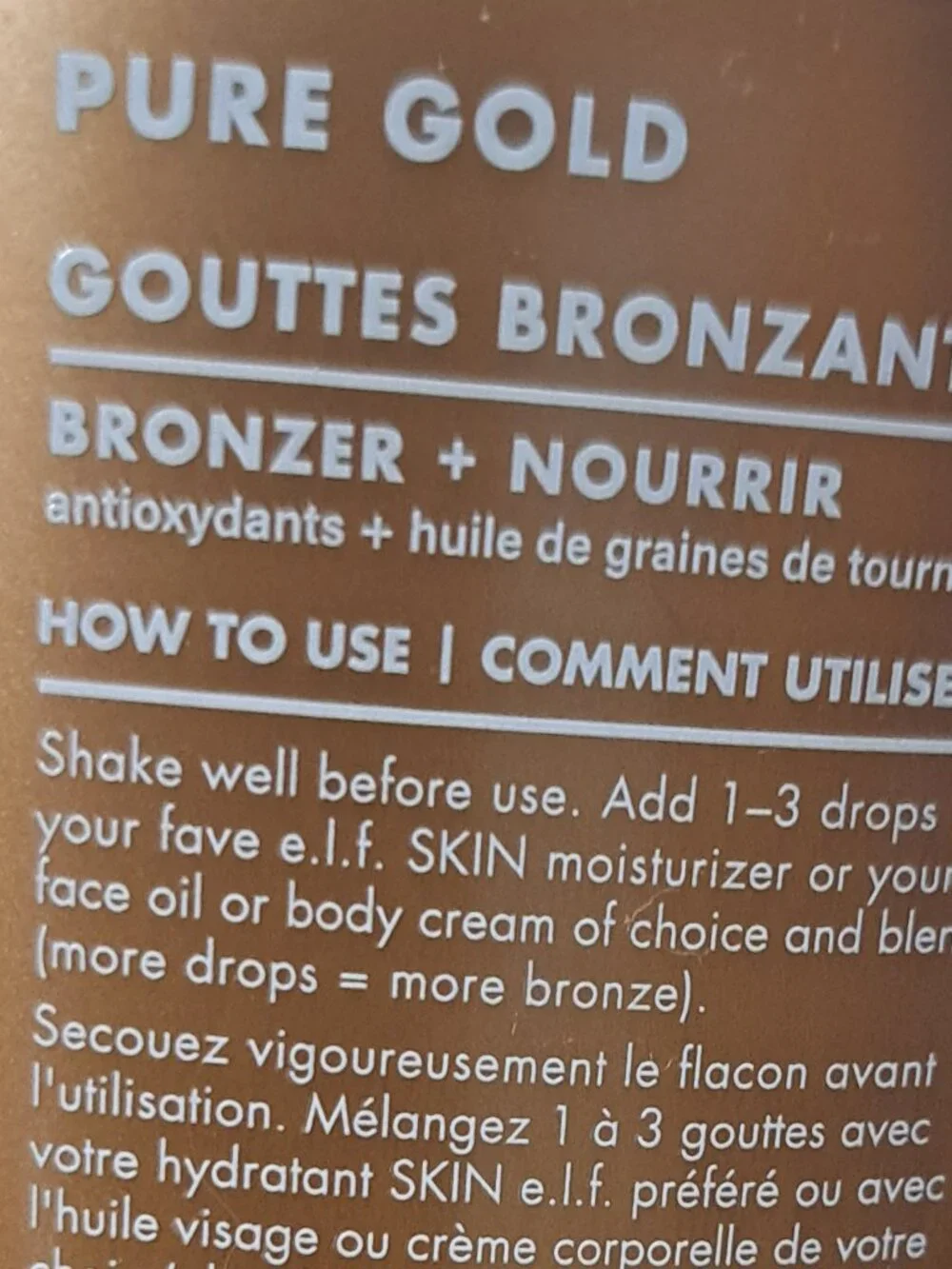 ELF SKIN BRONZING DROPS WITH SUNFLOWER SEED OIL